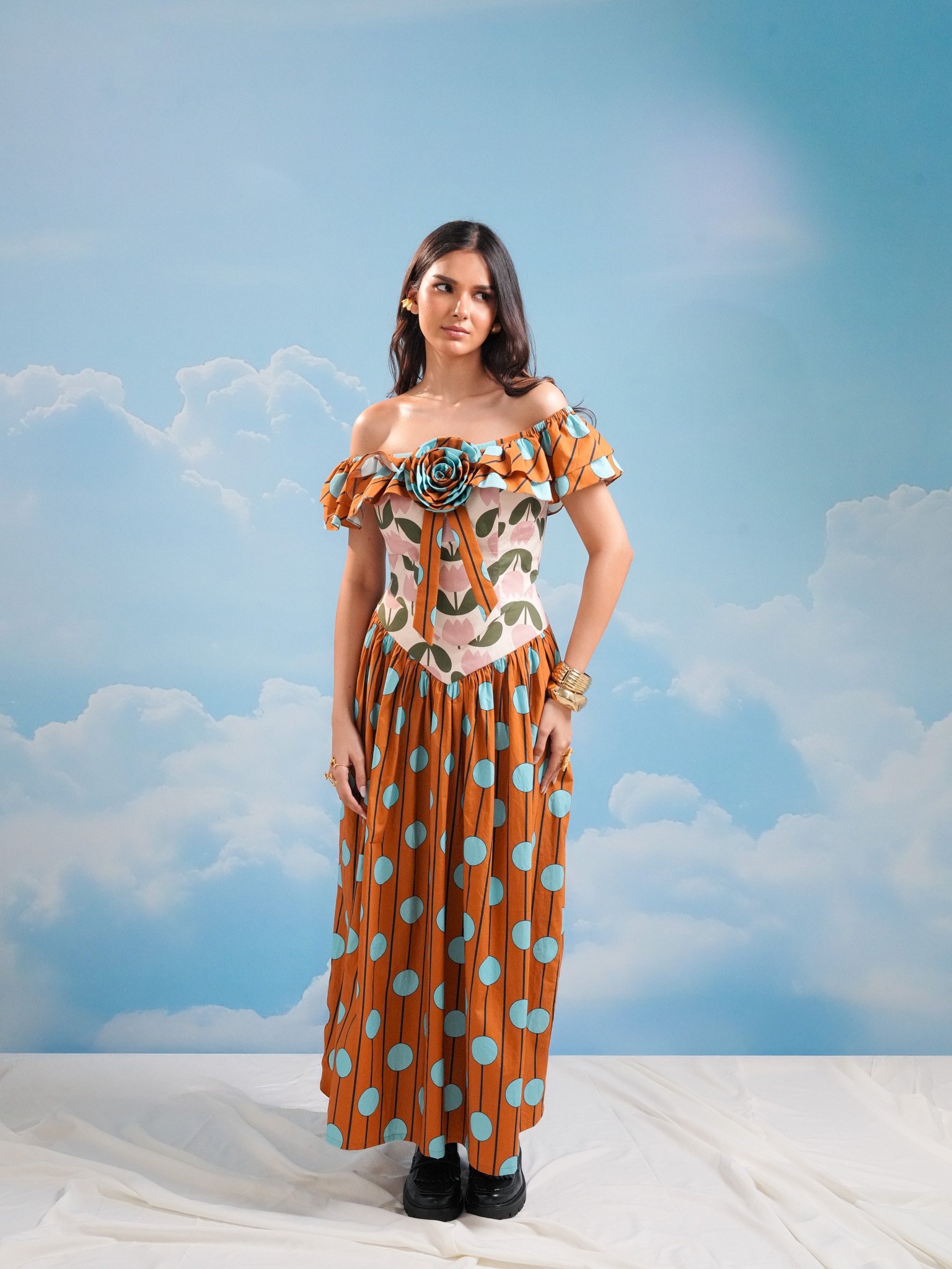 Dual print corset top