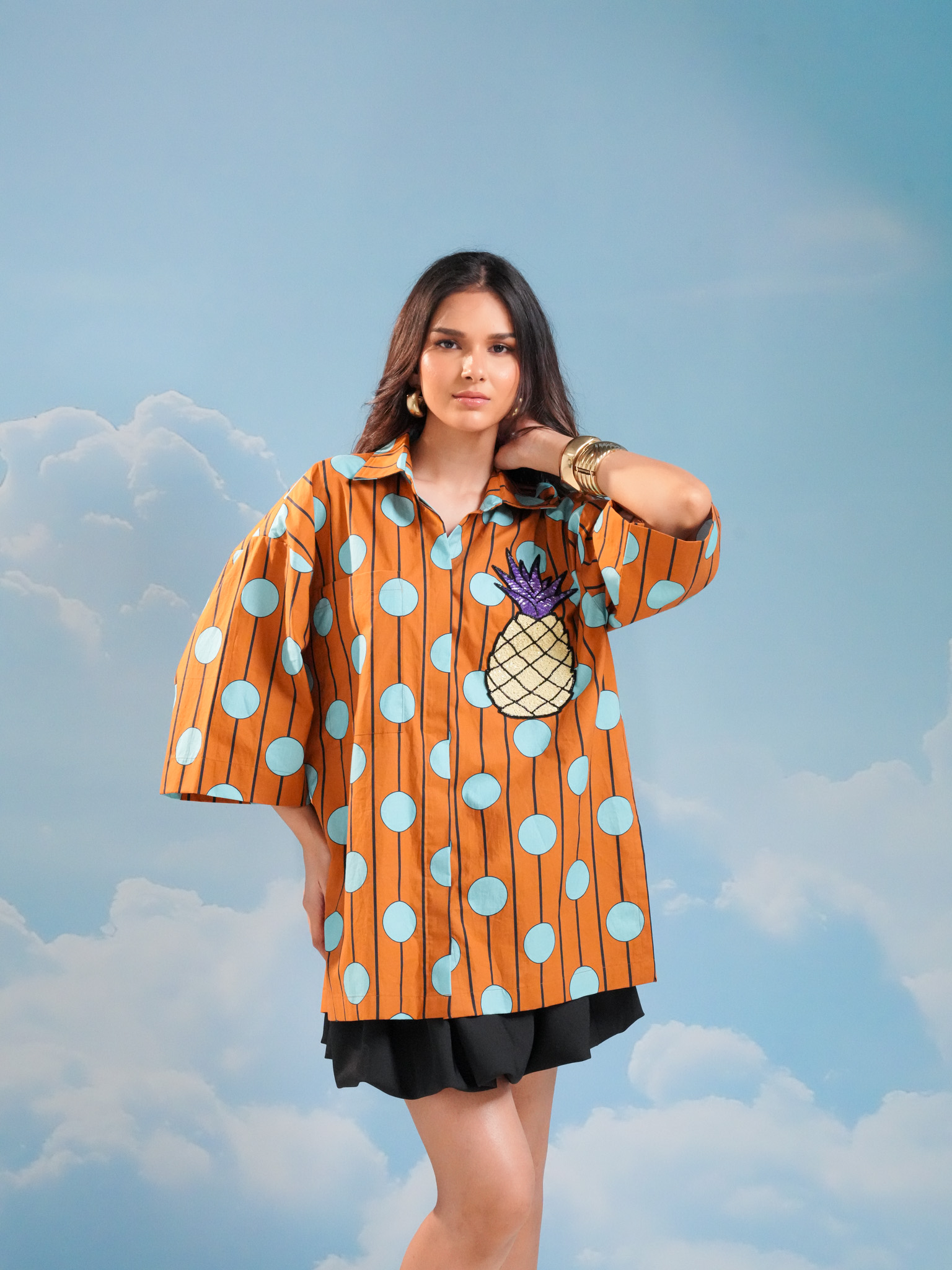Printed shirt with pineapple motif - Image 2